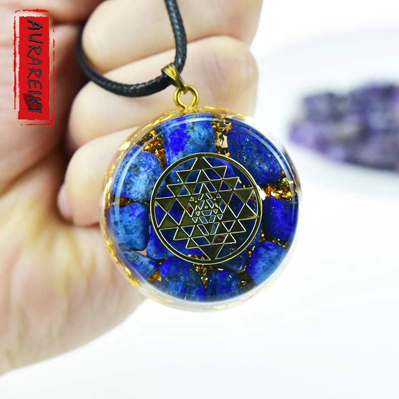 

Lapis Lazuli Orgonite кулон Цепочки и ожерелья Органы лазурит энергии камень, реики йоги с Orgone Wicca, ювелирные изделия