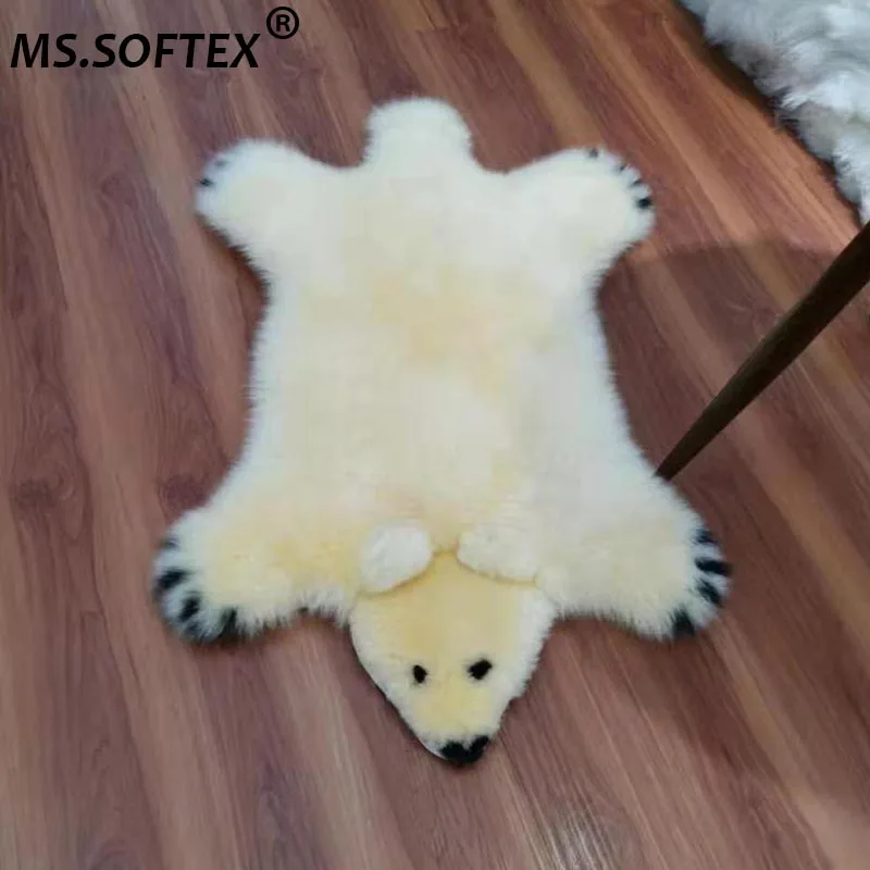 Ковер из натуральной овчины MS.softex мультяшный Австралийский ковер мягкий детский