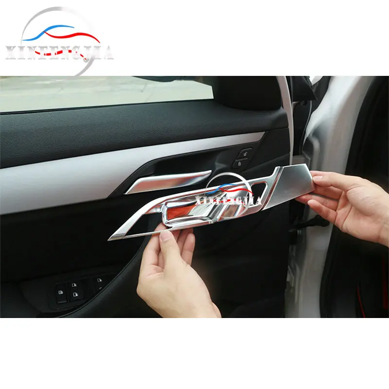

For BMW X1 F48 2016-2019 4pcs Chrome Interior Door Open Handle Panel Cover Trim
