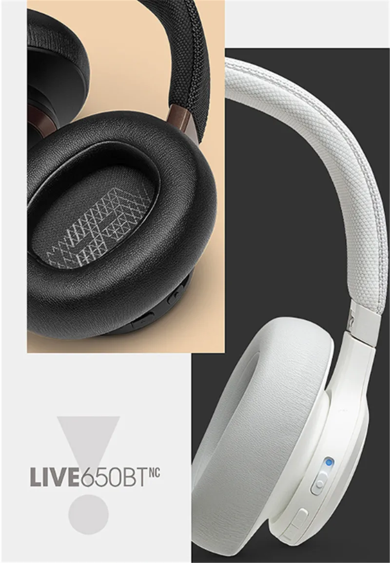 JBL LIVE 650BTNC Bluetooth наушники аудио шумоподавление AI Smart Voice беспроводные наушники для сотового телефона динамическая игровая гарнитура