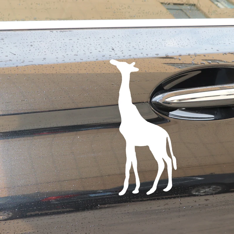 

YJZT 7.1CM*16.1CM Giraffe Pattern Decor Car Door Vinyl Decal Car Stickers Black/Silver C4-3021
