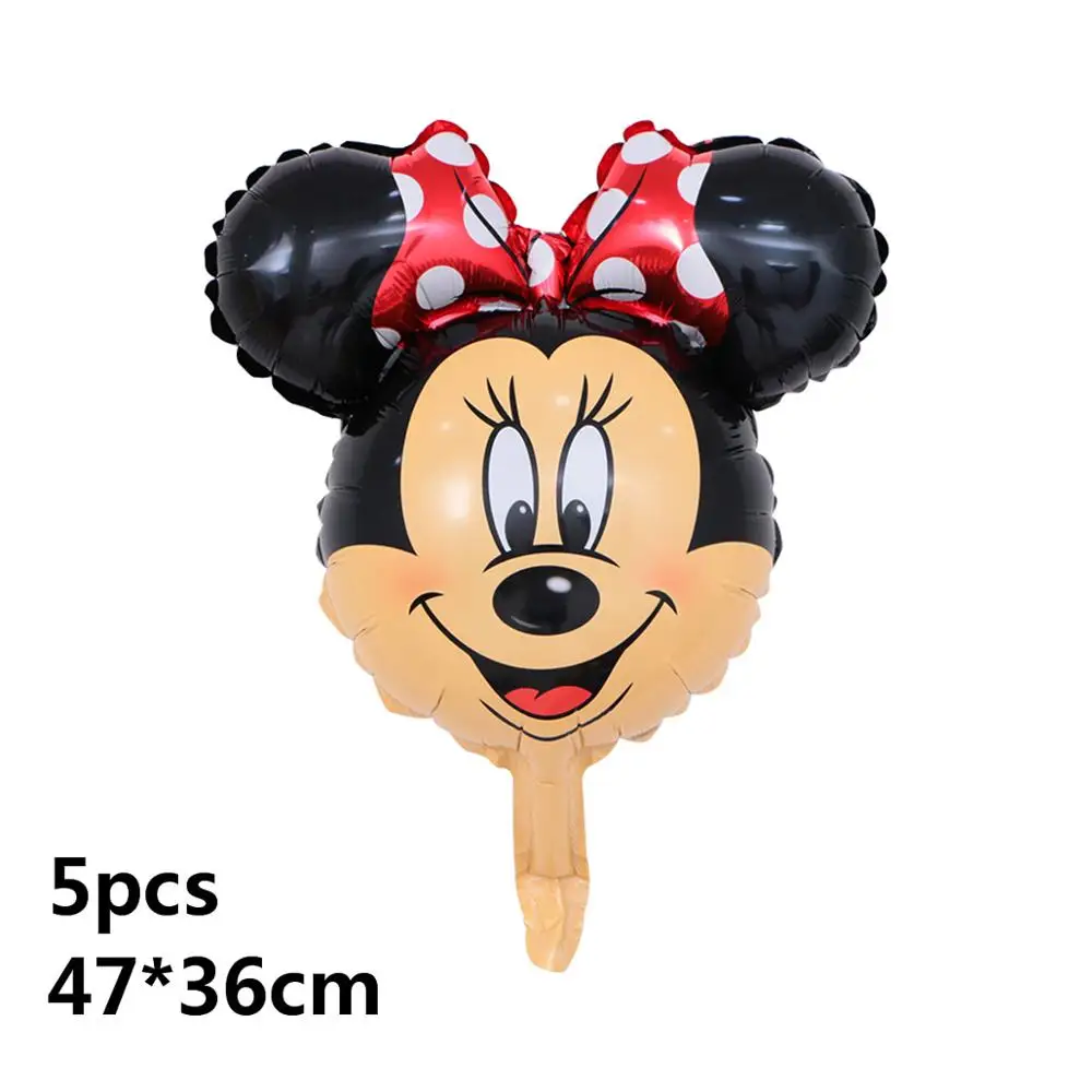 mini red minnie 10 шт. с днем рождения Микки Минни Маус фольгированные шары 10 дюймов Wwave точка латексные шары украшения для детской вечеринки Globos детская игрушка - Цвет: mini red minnie