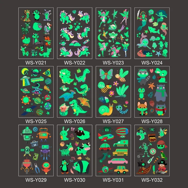 

Мультяшные светящиеся Стикеры, наклейки на стену, декор для детей, искусственные животные, единорог