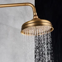 Antique Brass Round Inch Rainfall Shower Head Extension Pipe Wall Arm Shower Arm Bathroom Accessory Standard 1 2 Nsh052