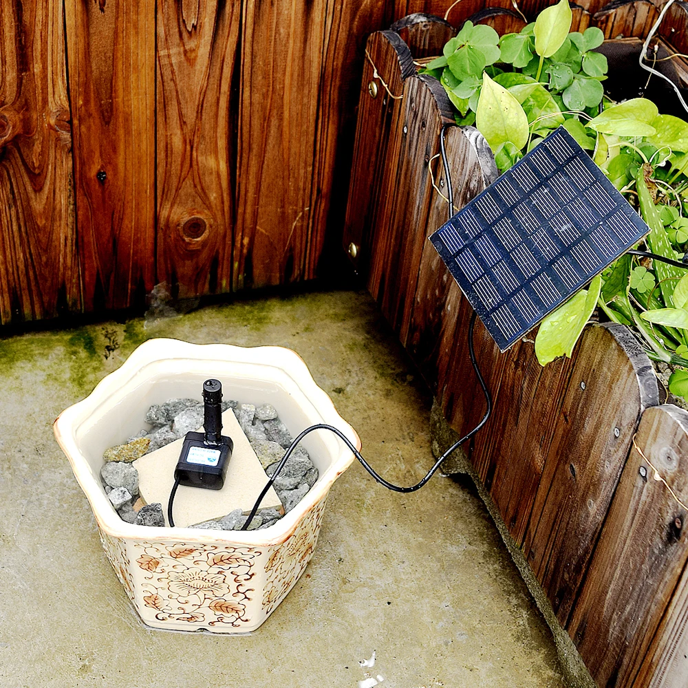 Фонтан на солнечной батарее набор для полива садовых растений аквариумный