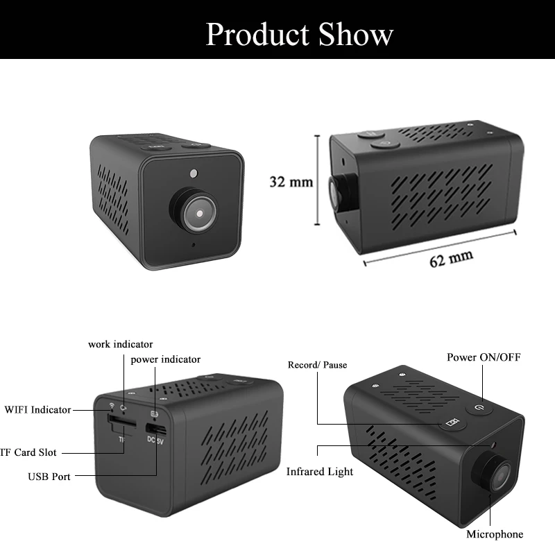 IP камера Tuya компактная с поддержкой Wi Fi и Onvif HD 1080P|Камеры видеонаблюдения| |