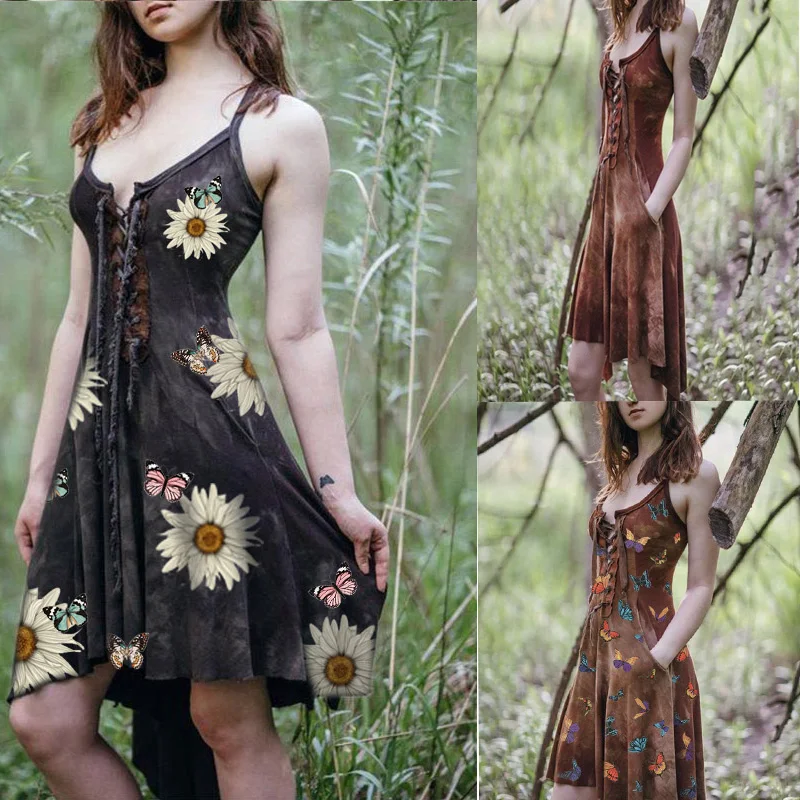 Женское винтажное платье на шнуровке в средневековом стиле| |