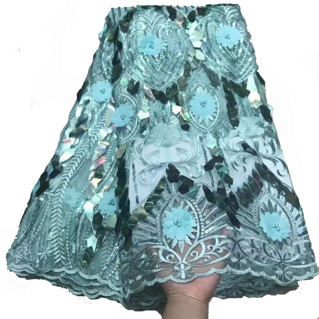 African Lace Fabric Embroidered Nigerian Lace Fabrics High Quality French Tulle 3D Lace Fabric For Women Dress