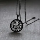 Мужские черные диск себя кулон религиозные медальон кулон ожерелье из нержавеющей стали ювелирные изделия нержавеющей стали