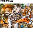 DIY 5D алмазная вышивка, вышивка крестиком, животное, тигр, алмазная вышивка, узор, стразы, Алмазная мозаика, домашний декор 19A020