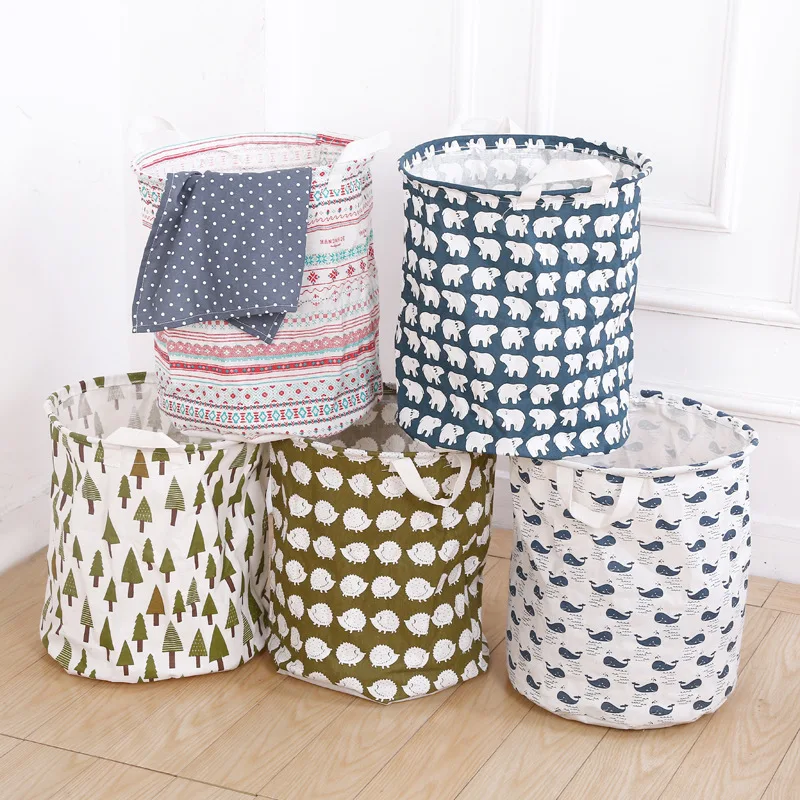 

33x40cm Large Foldable Laundry Basket Toy Storage Basket Children'S Dog Toy Clothes Storage Bag Straw Basket Storage Bags