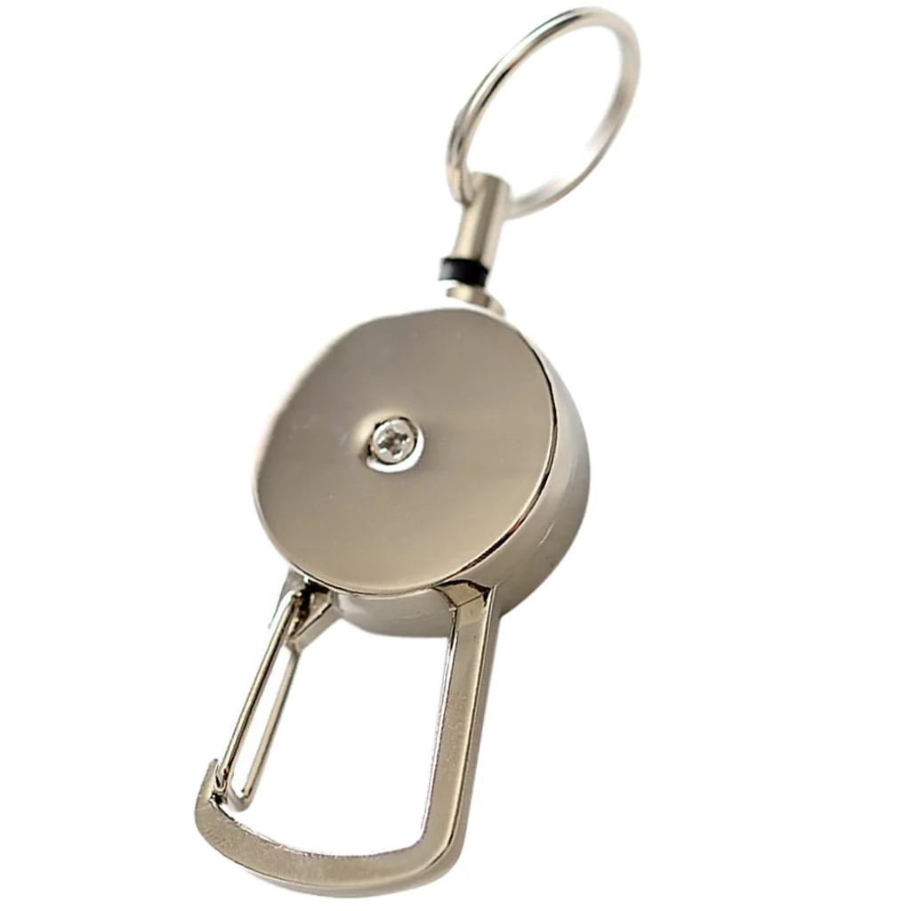 

Metal Retractable Key Chain Recoil Keyring Heavy Duty w/23.6 inch Wire Rope