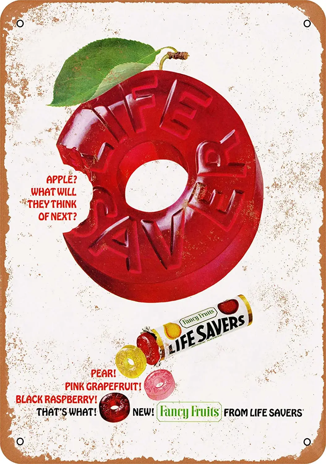 

WallColor 8*12 Metal Sign 1965 Life Savers Candy Vintage Look