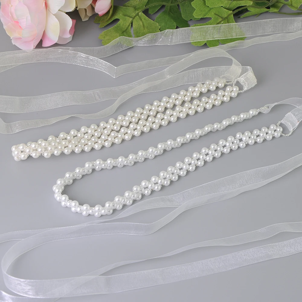 TRiXY S34 Elegant Pearls Bridal Belts Wedding Sash Evening Party Gown Dresses Bride Bridesmaid Waist Sashes | Свадьбы и торжества