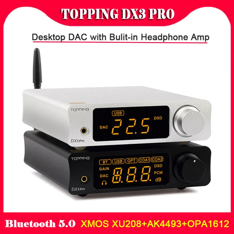 Топпинг DX3 Pro Настольный Bluetooth DAC усилитель декодер XMOS XU208 AK4493 OPA1612 Hifi USB DAC аудио усилитель DSD512 оптический коаксиальный