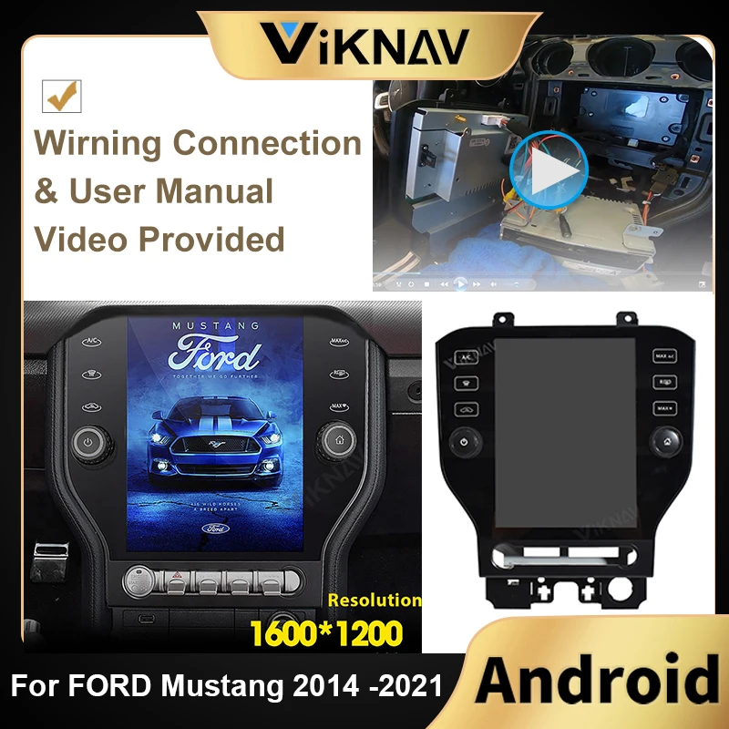 

Автомагнитола для FORD Mustang 2014 -2021, Android, DVD-плеер в стиле Tesla, GPS-навигация, стерео, мультимедийный радио-плеер, CARPLAY