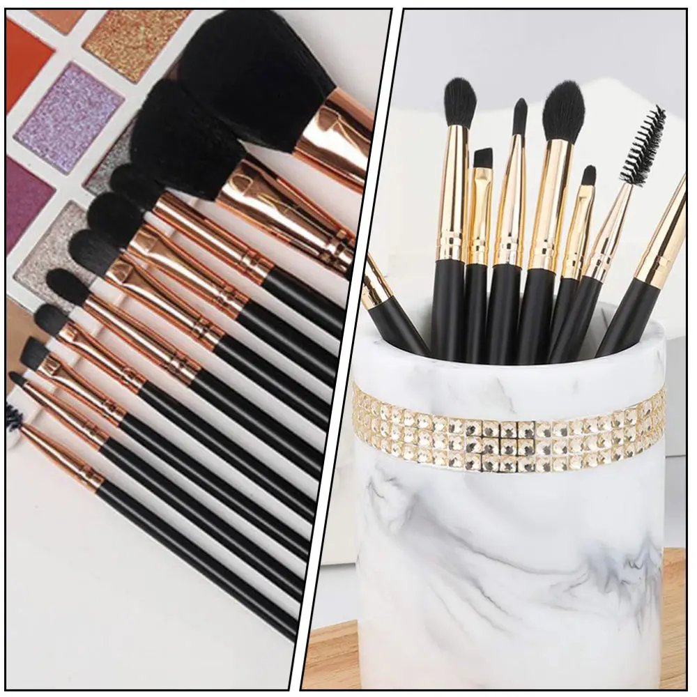 

10Pcs Cosmetic Brushes Supplies for Woman Practical Cosmetic Accessories Black
