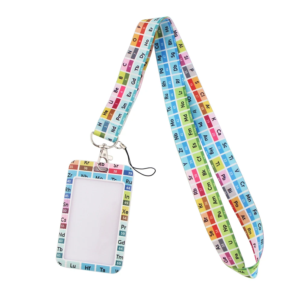

JF0101 Chemistry Periodic Table of the Elements Lanyards Keychain Neck Straps Cell Phone Straps USB Badge Holder Teacher Gift