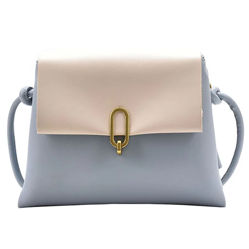

PU Leather Contrast Color Double Layer Crossbody Bags for Women 2021 Fashion Small Shoulder Bag Female Handbags and Purses