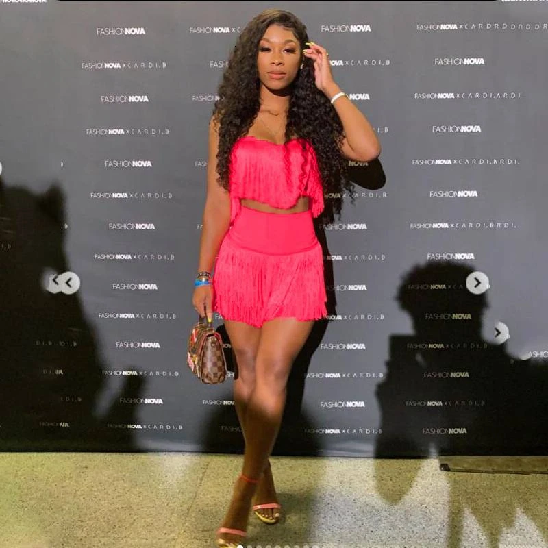 Неоновые кисточки сексуальный клубный комплект из двух предметов для женщин на