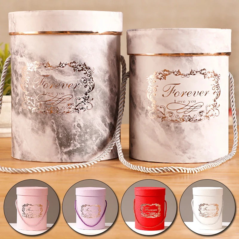 Packaging Box Cardboard Paper Printed Round Flower Gift Boxes Wedding Party Bouquet Storage Case Festival Anniversary Supplies | Дом и сад