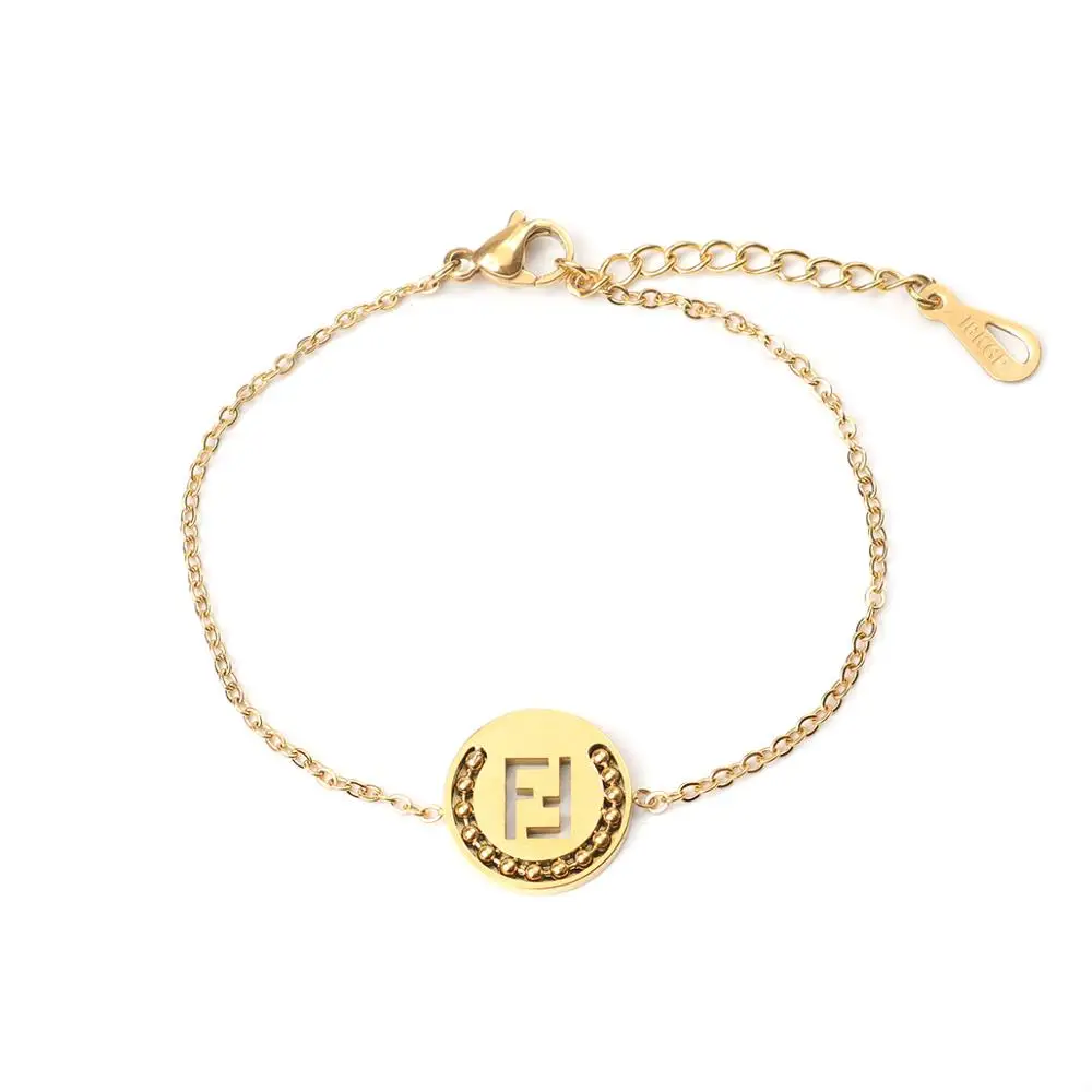 DoreenBeads модные браслеты из нержавеющей стали золотого цвета круглые