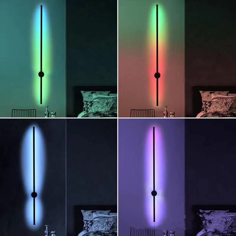 

Modern Creative RGB Wall Lamp Modern Color Remote Control Home Light Living Room Decoration Wall Lamps Bedroom Indoor Lighting