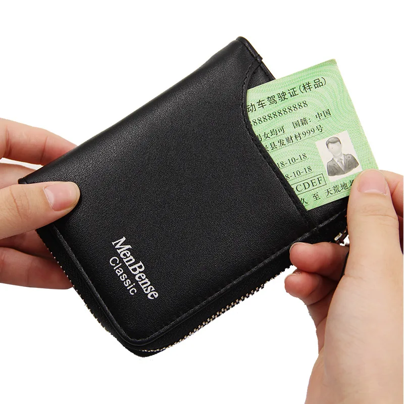 Мини Мужской кошелек на молнии женский короткий с отделением для карт сумка