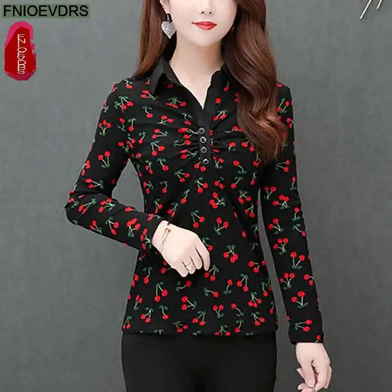 

M-5XL 2021 Women Elegant Office Lady Vintage Retro Loose Peplum Tops Flower Floral Printing Long Tunic Basic Shirts Blouse