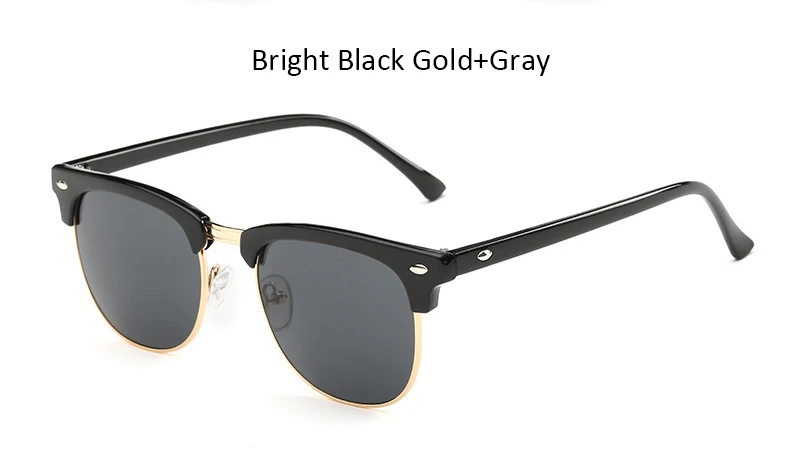 BlackGoldGray RBRARE, полуметаллические солнцезащитные очки для мужчин и женщин, брендовые дизайнерские очки, отражающие зеркальные солнцезащитные очки, модные классические солнцезащитные очки - Цвет линз: BlackGoldGray