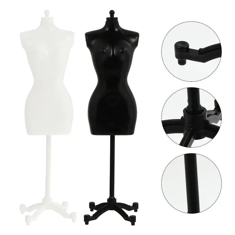6PCS Mini Mannequin Model Doll Dress  Display Holder Clothing Stand Skirt Display Support Dollhouse Accessories images - 6