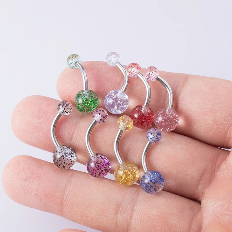 

10-50pcs Navel Ring Acrylic Belly Piercing Stainless Steel Belly Button Rings Bar Ombligo Sexy Stud Women Body Jewelry Gift 14G