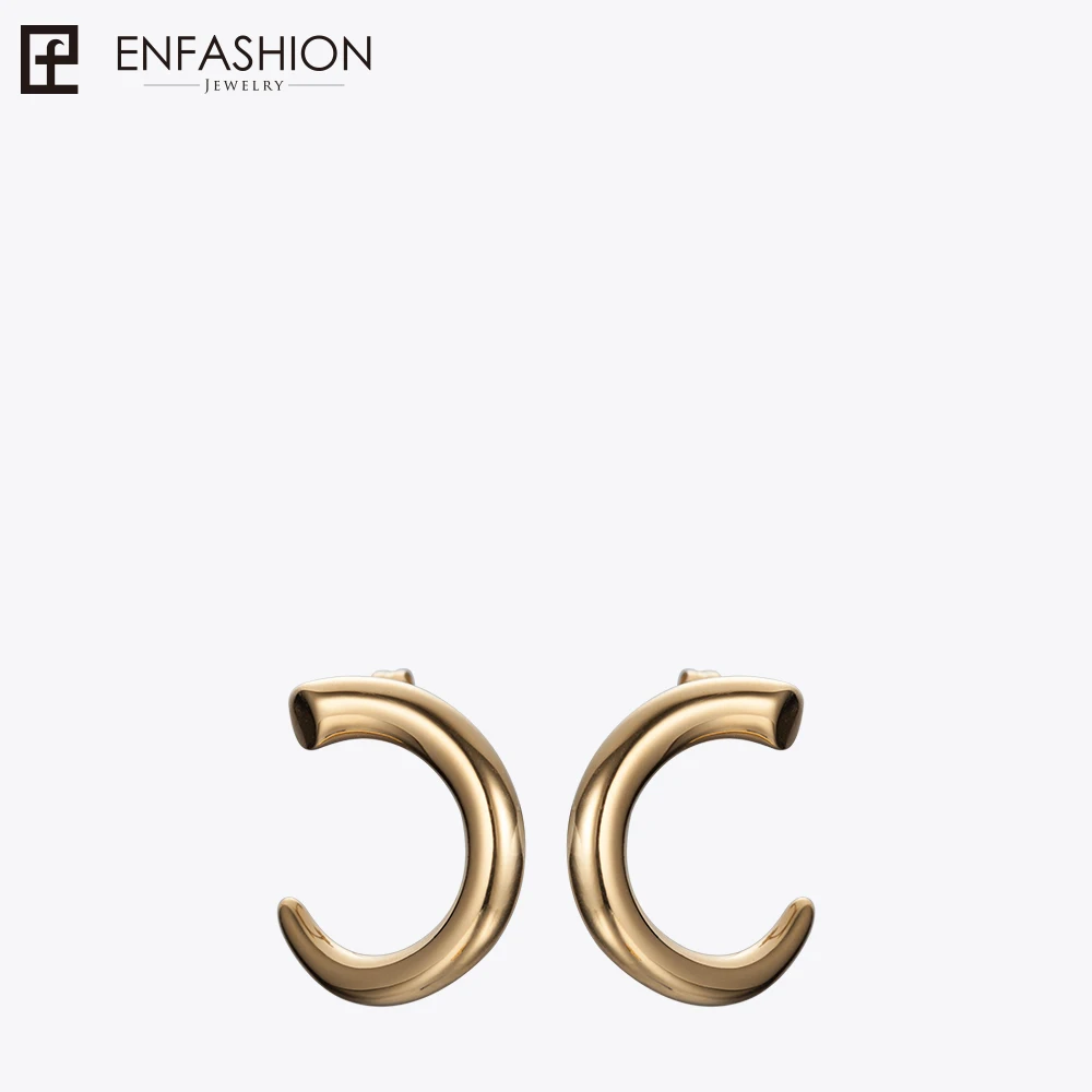 Enfashion панковские серьги гвоздики из нержавеющей стали золотого цвета