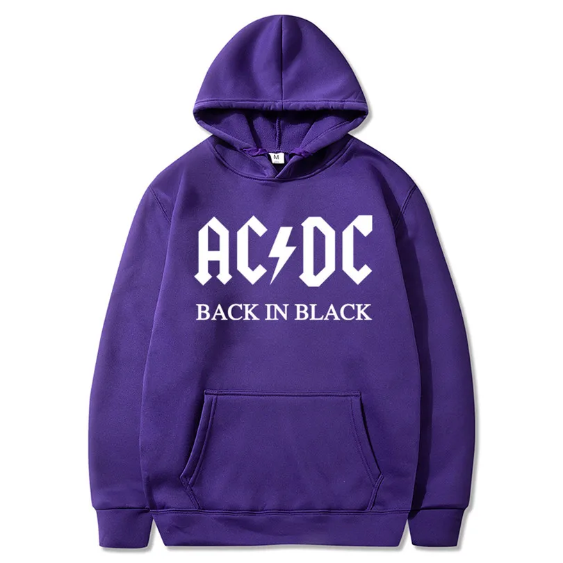 AC DC Hoodie Men Hip Hop Rock Band ACDC Back In Black Sweatshirts Male Female Casual Streetwear Jackets Hoody Spring Winter Tops | Мужская