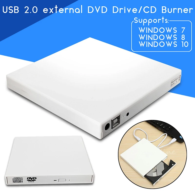 Внешние USB DVD оптические приводы CD/DVD плеер CD-RW записывающее устройство Портативный для ноутбука компьютера ПК Windows+ сумка для привода