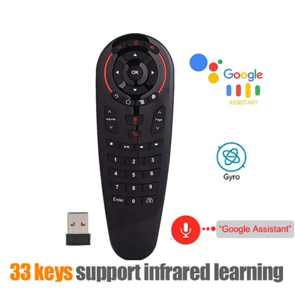 

G30 Remote Control 2.4G Wireless Voice Air Mouse 33 Keys IR Learning Gyro Sensing Smart Remote for Game Android TV Box