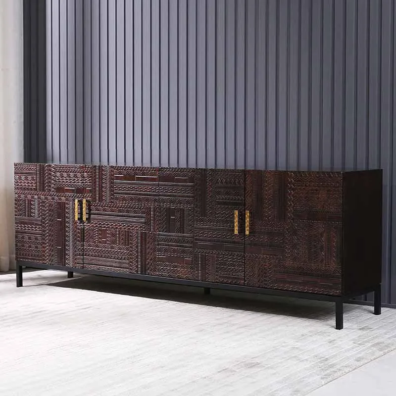 Alipaper Thai Style Solid Wood Carved Living Room TV Cabinet