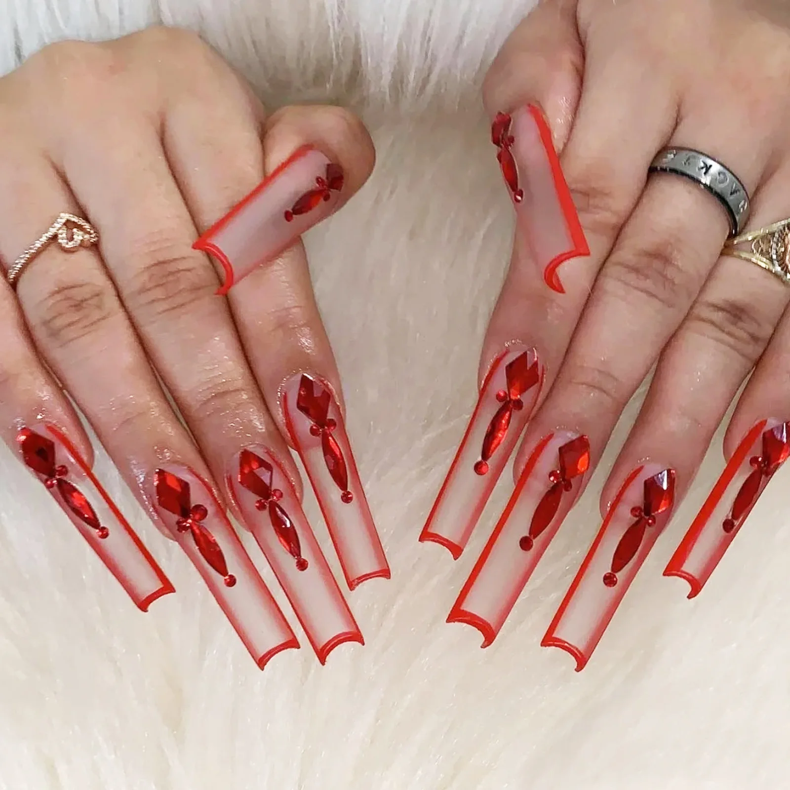 

504pcs/Bag Extra Long Ballet False Nails Clear 504 Pcs Acrylic False Nail Art Tips Full Cover Extention Fake Nails For Salon #12