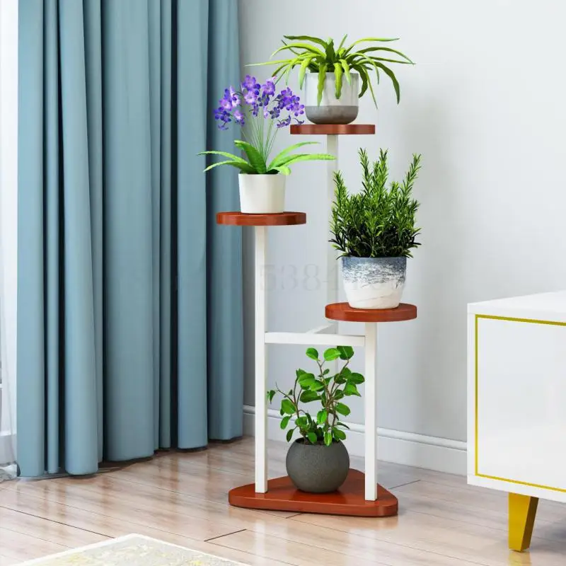 Цветочная полка кованая железная многослойная декоративная для помещений