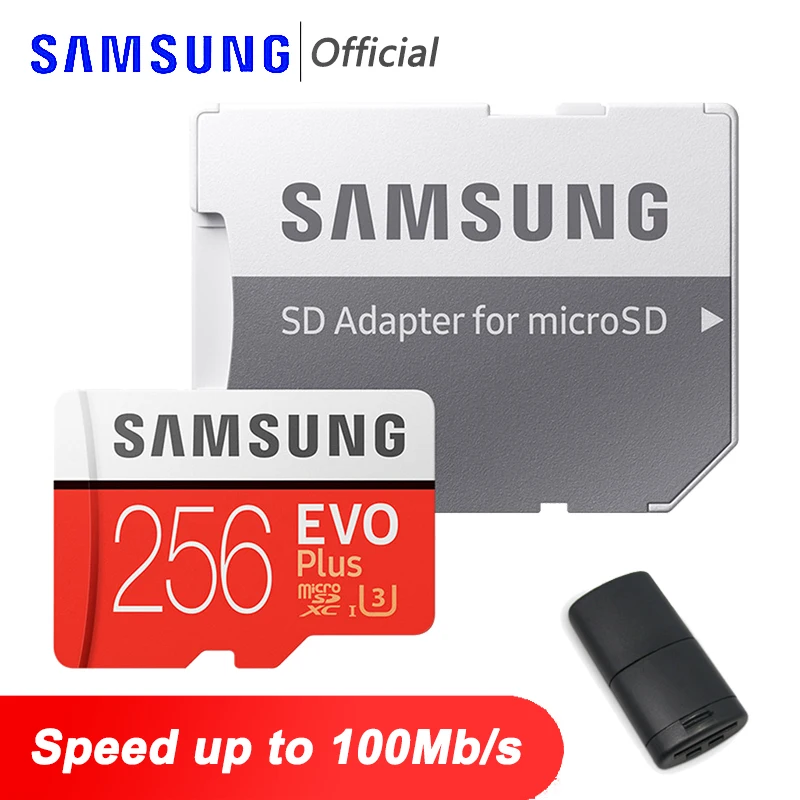 SAMSUNG EVO Plus карта памяти Micro SD, 128 ГБ, 64 ГБ, 32 ГБ, 256 ГБ, 512 ГБ