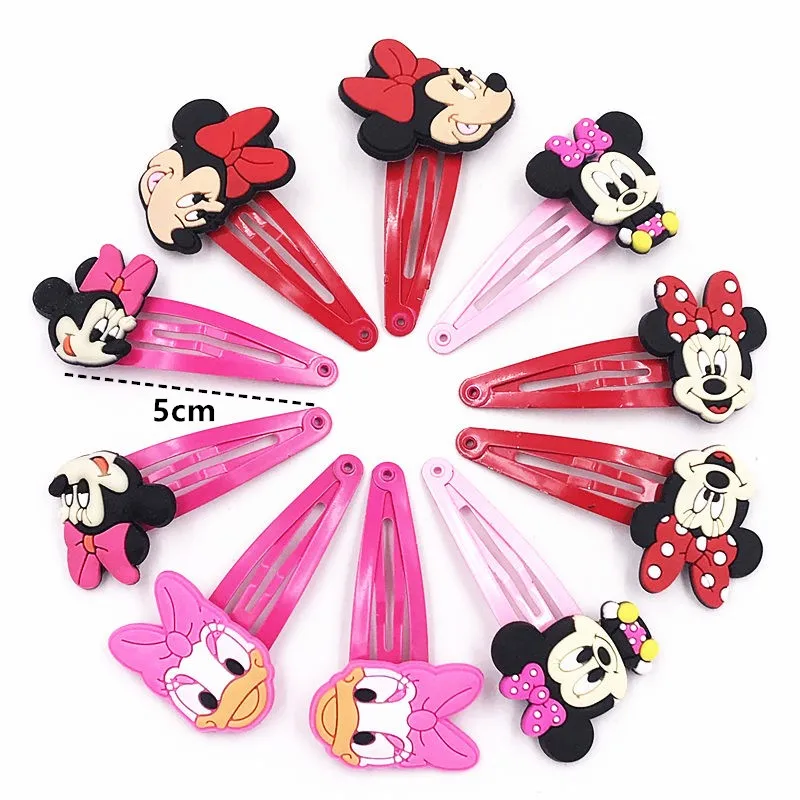 10PCS Mickey Minnie Hairbands Kids Scrunchy Hair Band Elastic Accessories Girls Rope Kid Gift Party Favor Headwear | Детская одежда и