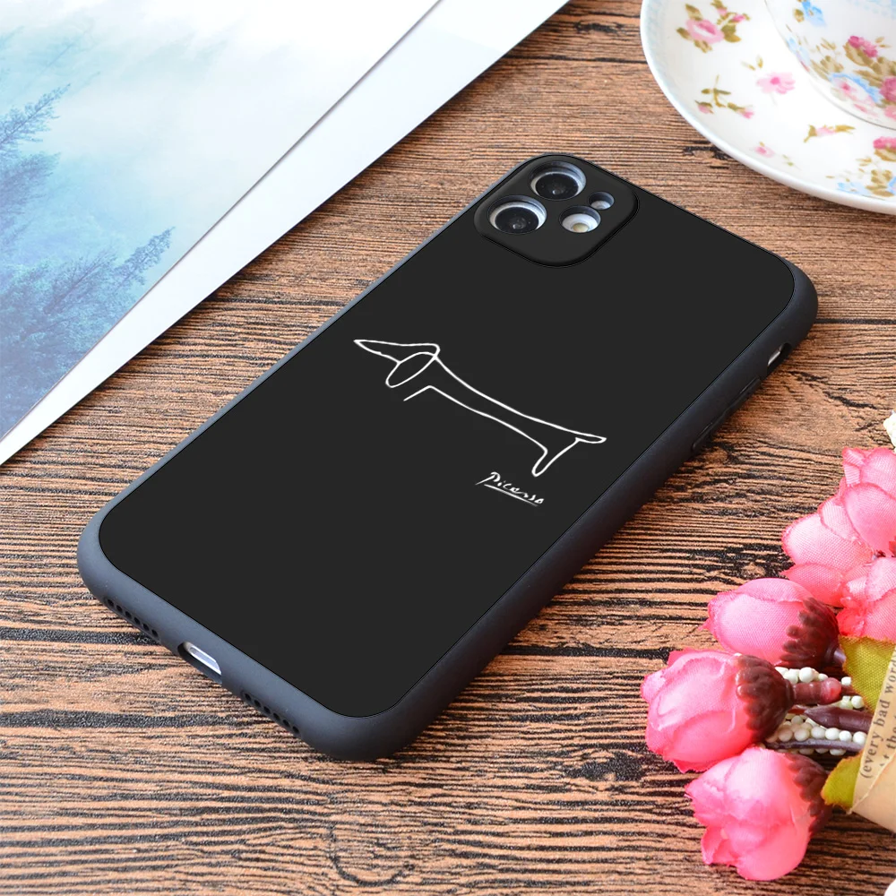 

For iPhone Pablo Picasso Dog Lump Artwork Sketch Reproduction Print Soft Matt Apple iPhone Case