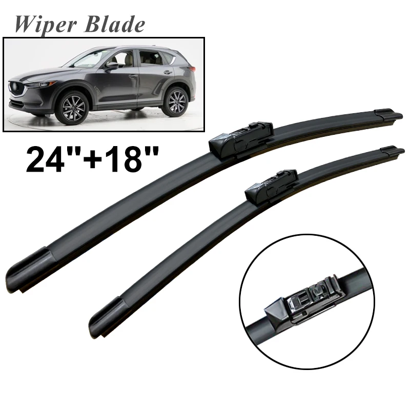 Okowiper RHD & LHD Front Wiper Blades For Mazda CX-5 KF 2017 - 2018 Windshield Windscreen Front Window 24"+18"