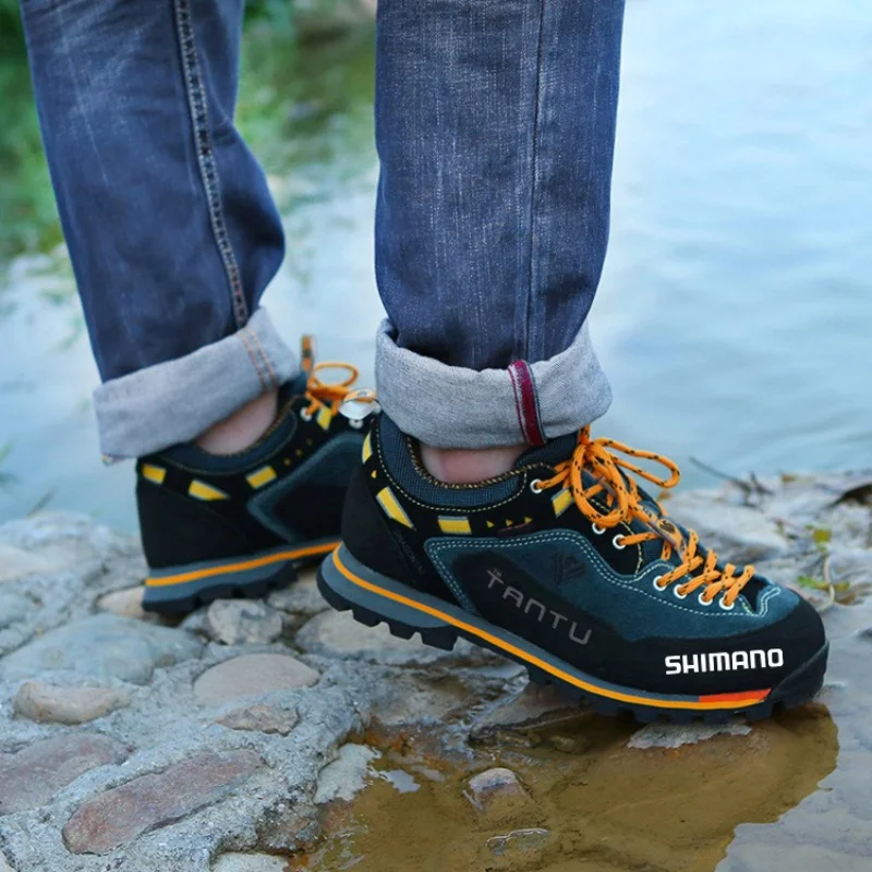 

2021 Shimanos Men Fishing Shoes Waterproof Wear-resisting Leather Shoes New Popular Outdoor Sport Shoes Climbing Fishing Shoes