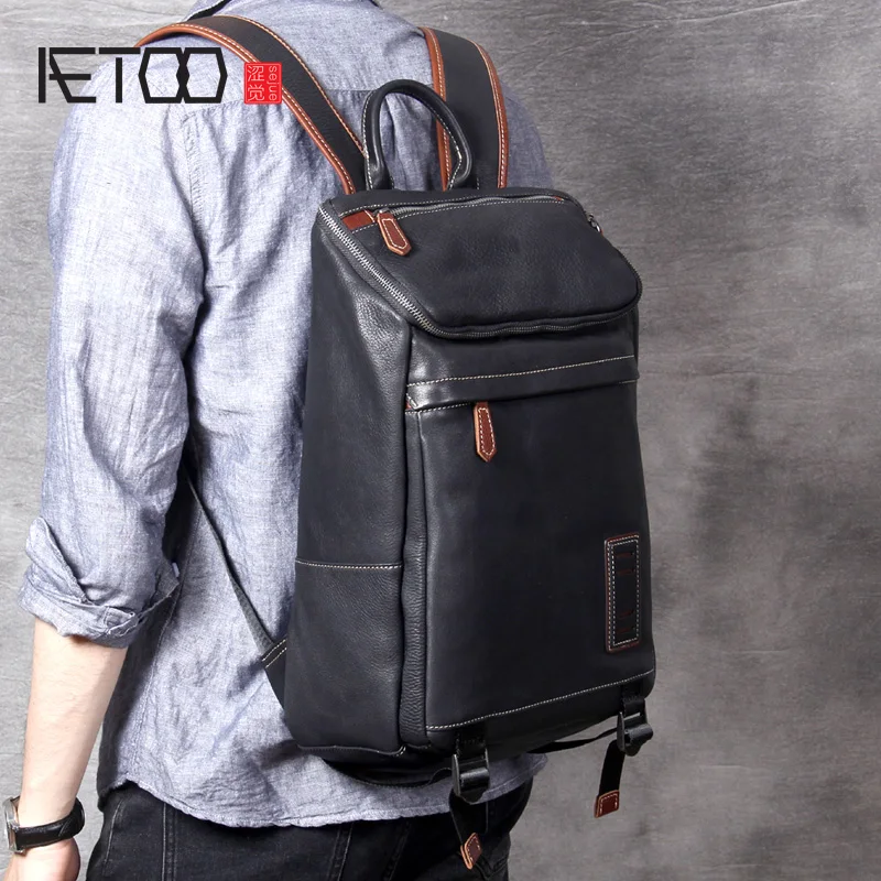 Повседневная сумка на плечо AETOO из воловьей кожи мужской и женский кожаный