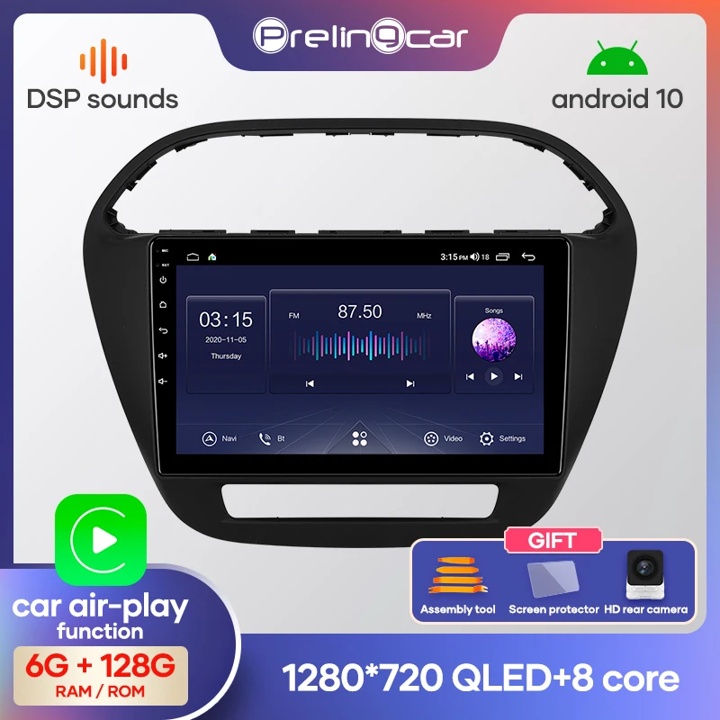 Автомагнитола Prelingcar 2 din Android 10 0 без DVD мультимедийный видеоплеер навигация GPS для