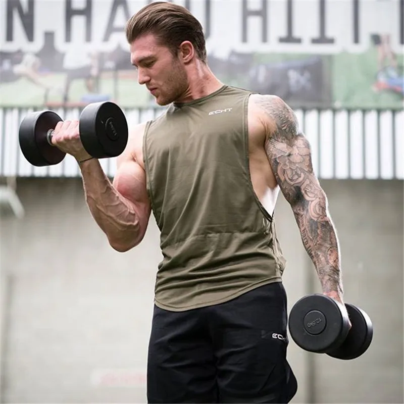 

2021 Brand Bodybuilding Stringer Tank Tops Men Fitness Singlets Gyms Clothing Mens Sleeveless Shirt vest men