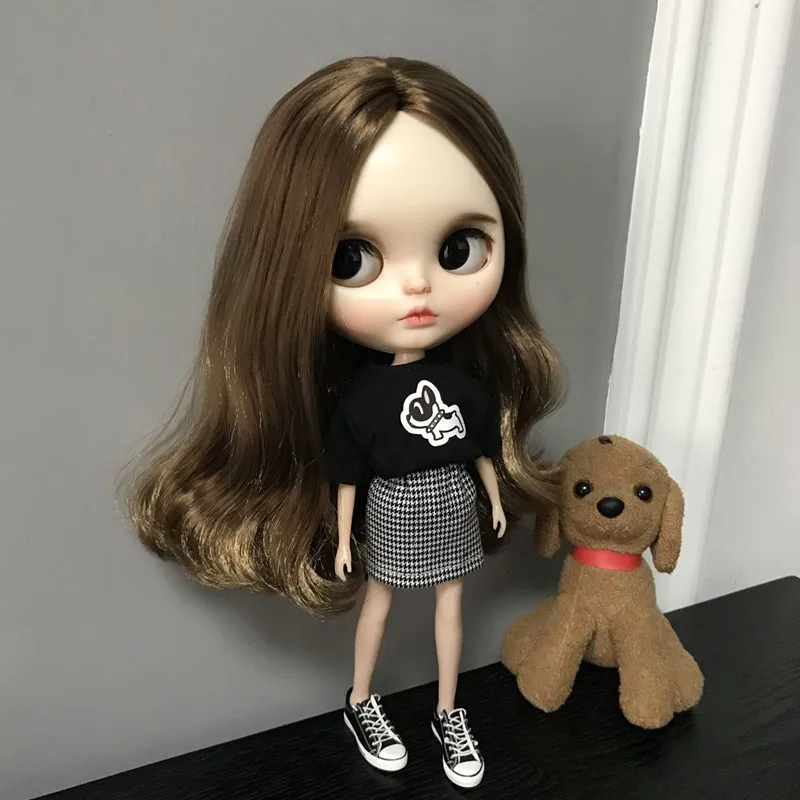 

1/6 bjd doll clothes T-shirt and skirt suit Blyth azone ob24 ob27 doll clothes girl gift ICY BJD toy joint doll accessories