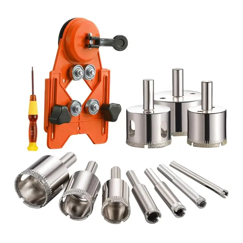 

12 Pcs Diamond Drill Hole Saw Set Ceramic Tile Bottle Opener With Hole Saw Guide Device For Ceramic Tiles Glass 6 8 25 40 50 MM