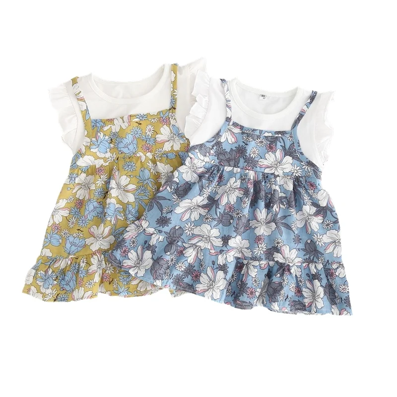 

Infant Children Girl's Dress Ruffled Sleeve Floral Princess Girls Clothes 2020 New Summer Baby Girl Dress 1-3 Years Clothing